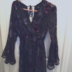 Flared levee mini dress